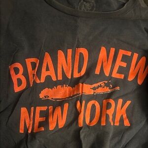 Brand New York Black and Orange Men's Short Sleeve Tee